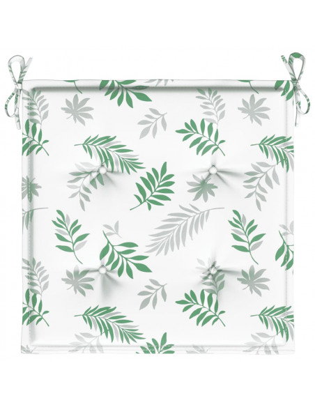 Cuscini per Sedia 4pz Motivo a Foglie 50x50x3 cm in Tessuto