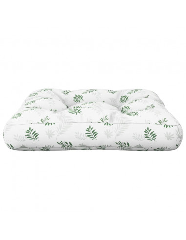 Cuscino Pallet Motivo a Foglie 60x61,5x10 cm in Tessuto Oxford