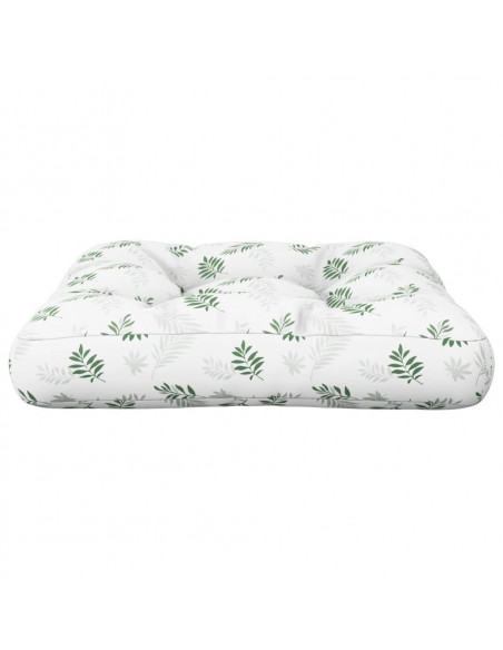 Cuscino Pallet Motivo a Foglie 60x61,5x10 cm in Tessuto Oxford