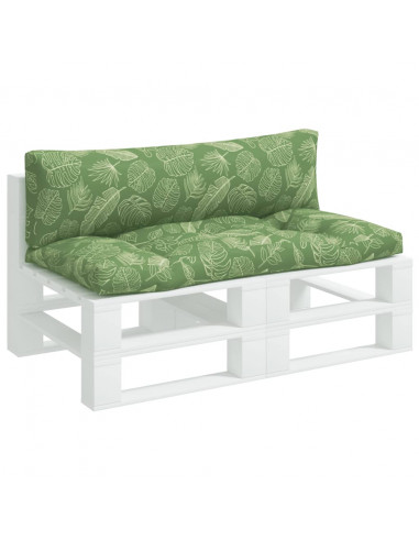 Cuscini per Pallet 2 pz Motivo a Foglie in Tessuto Oxford