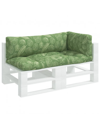 Cuscini per Pallet 3 pz Motivo a Foglie in Tessuto Oxford