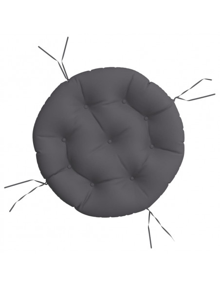 Cuscino Rotondo Antracite Ø 60x11 cm in Tessuto Oxford