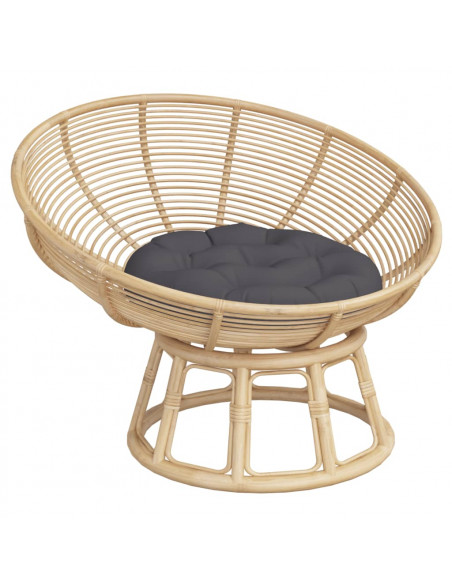 Cuscino Rotondo Antracite Ø 60x11 cm in Tessuto Oxford