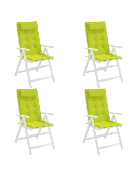 Cuscini Sedia Schienale Alto 4 pz Verde Chiaro Tessuto Oxford