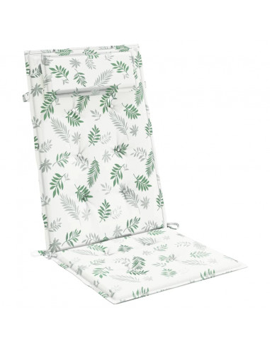 Cuscini Sedia Schienale Alto 6 pz Motivo Foglie Tessuto Oxford