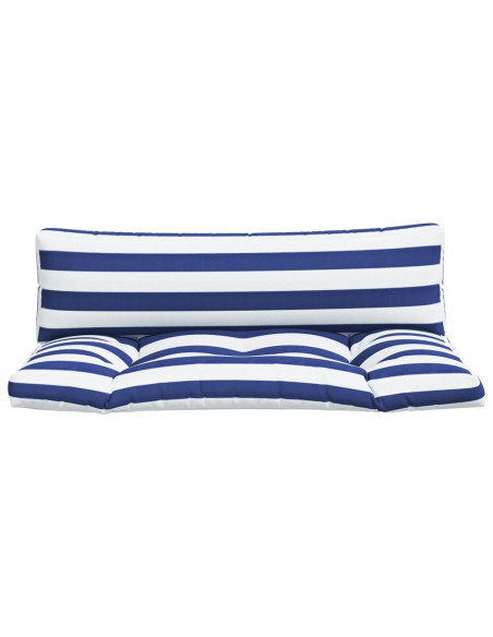 Cuscini per Pallet 2 pz Strisce Blu e Bianche Tessuto Oxford