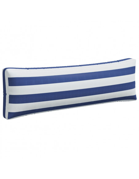 Cuscini per Pallet 3 pz Strisce Blu e Bianche Tessuto Oxford