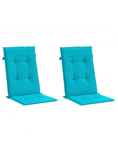 Cuscini per Sedia con Schienale Alto 2 pz Turchese in Tessuto