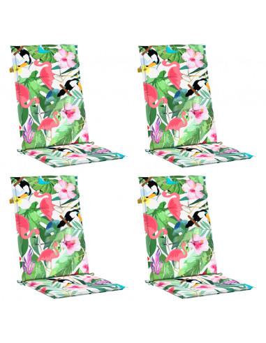 Cuscini per Sedia con Schienale Alto 4pz Multicolore in Tessuto