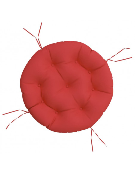 Cuscino Rotondo Rosso Ø 60x11 cm in Tessuto Oxford