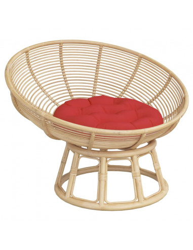 Cuscino Rotondo Rosso Ø 60x11 cm in Tessuto Oxford