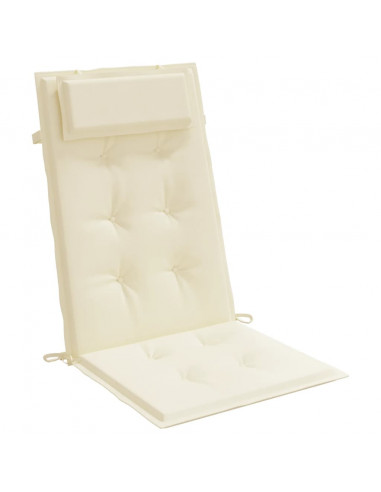Cuscini per Sedia con Schienale Alto 6 pz Crema Tessuto Oxford