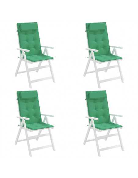 Cuscini per Sedia con Schienale Alto 4 pz Verde Tessuto Oxford