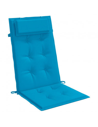 Cuscini Sedia con Schienale Alto 4 pz Blu Chiaro Tessuto Oxford