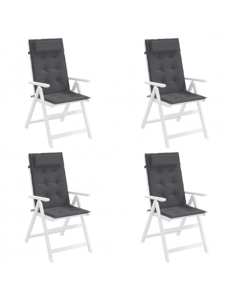 Cuscini per Sedia Schienale Alto 4 pz Antracite Tessuto Oxford