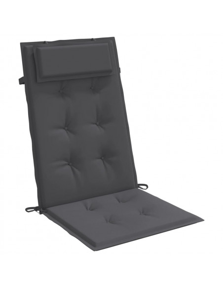 Cuscini per Sedia Schienale Alto 4 pz Antracite Tessuto Oxford
