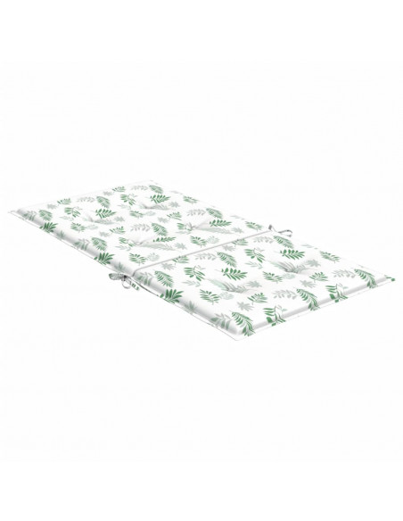 Cuscini per Sedia Schienale Basso 2 pz Motivo Foglie in Tessuto