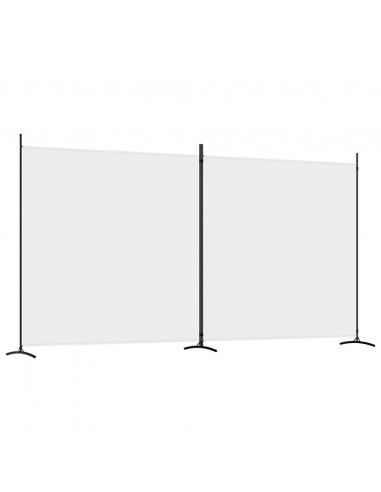 Divisorio a 2 Pannelli Bianco 348x180 cm Tessuto