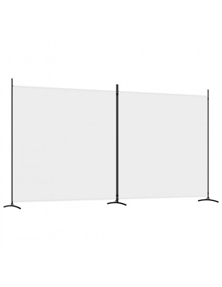 Divisorio a 2 Pannelli Bianco 348x180 cm Tessuto
