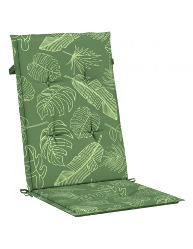 Cuscini per Sedia Schienale Alto 6 pz Motivo Foglie in Tessuto