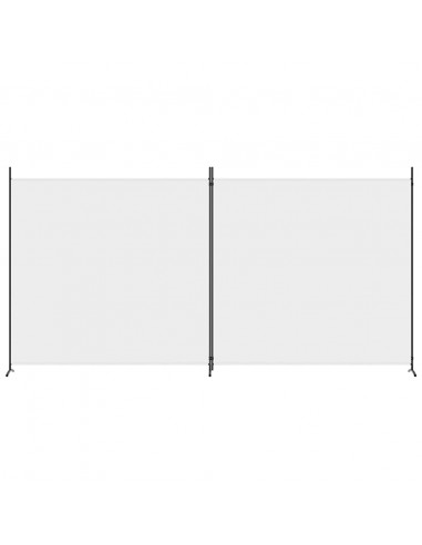 Divisorio a 2 Pannelli Bianco 348x180 cm Tessuto