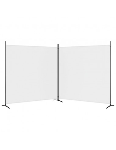 Divisorio a 2 Pannelli Bianco 348x180 cm Tessuto