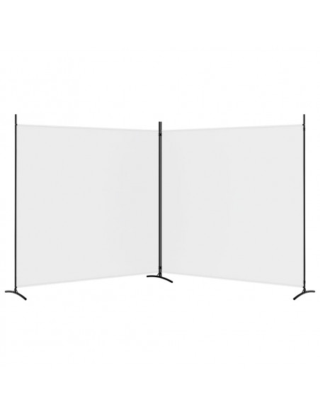 Divisorio a 2 Pannelli Bianco 348x180 cm Tessuto