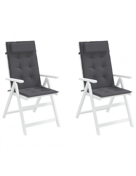 Cuscini per Sedia Schienale Alto 2 pz Antracite Tessuto Oxford