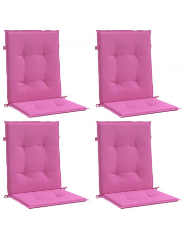 Cuscini per Sedia con Schienale Basso 4 pz Rosa in Tessuto