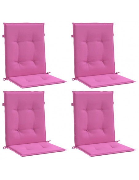 Cuscini per Sedia con Schienale Basso 4 pz Rosa in Tessuto