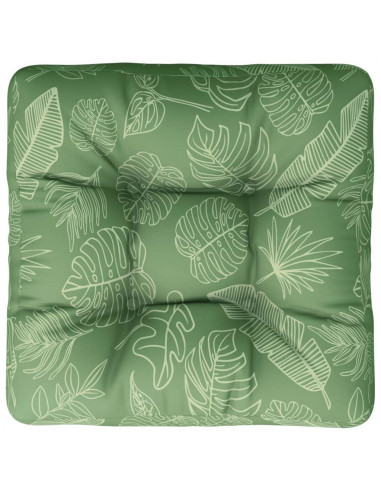 Cuscino per Pallet con Motivo a Foglie 50x50x12 cm in Tessuto