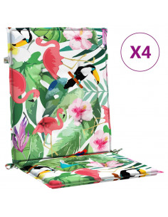 Cuscini per Sedia Schienale Basso 4 pz Multicolore in Tessuto 2