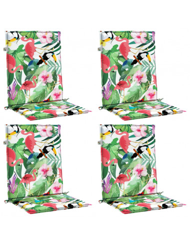 Cuscini per Sedia Schienale Basso 4 pz Multicolore in Tessuto