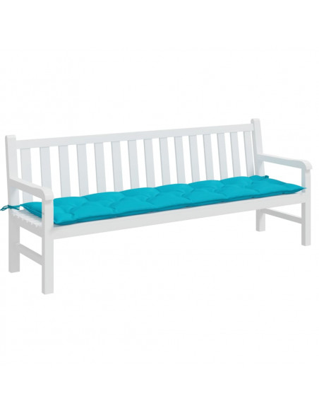 Cuscino per Panca da Giardino Turchese 200x50x7 cm in Tessuto