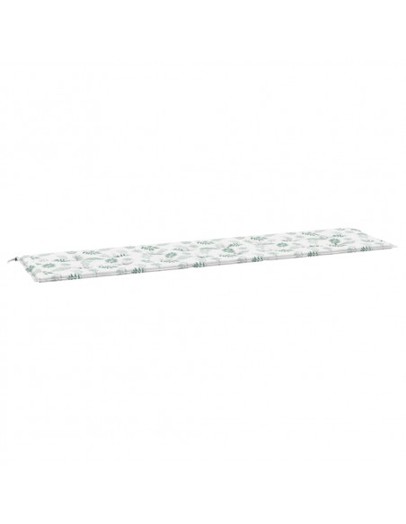 Cuscino Panca da Giardino Motivo a Foglie 200x50x3 cm Tessuto