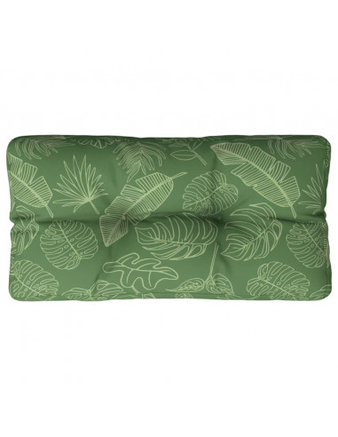 Cuscino per Pallet con Motivo a Foglie 70x40x12 cm in Tessuto