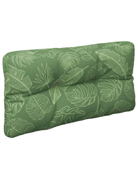 Cuscino per Pallet con Motivo a Foglie 70x40x12 cm in Tessuto
