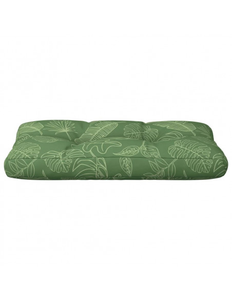 Cuscino per Pallet con Motivo a Foglie 70x40x12 cm in Tessuto