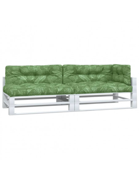 Cuscini per Pallet 5 pz con Motivo a Foglie in Tessuto