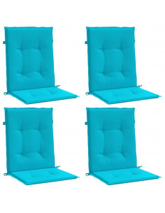 Cuscini per Sedia con Schienale Basso 4 pz Turchese in Tessuto 2