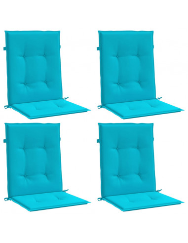 Cuscini per Sedia con Schienale Basso 4 pz Turchese in Tessuto