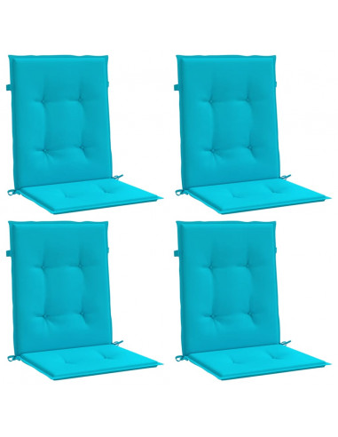 Cuscini per Sedia con Schienale Basso 4 pz Turchese in Tessuto