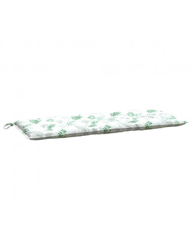 Cuscino Panca Giardino con Motivo a Foglie 120x50x7 cm Tessuto