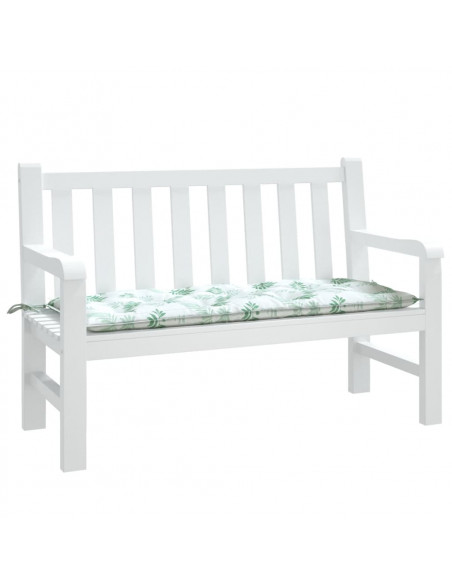 Cuscino Panca Giardino con Motivo a Foglie 120x50x7 cm Tessuto
