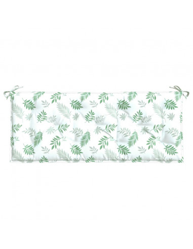 Cuscino Panca Giardino con Motivo a Foglie 120x50x7 cm Tessuto