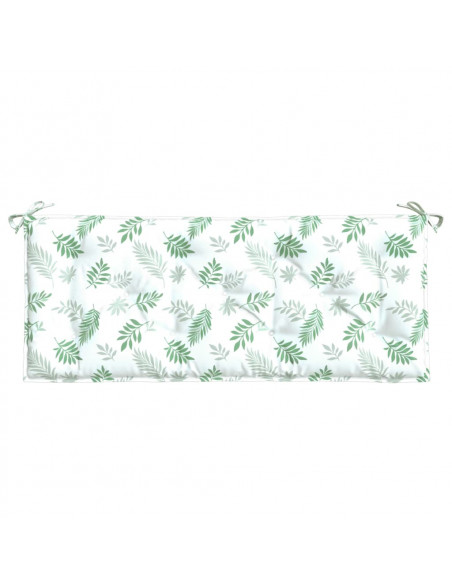 Cuscino Panca Giardino con Motivo a Foglie 120x50x7 cm Tessuto