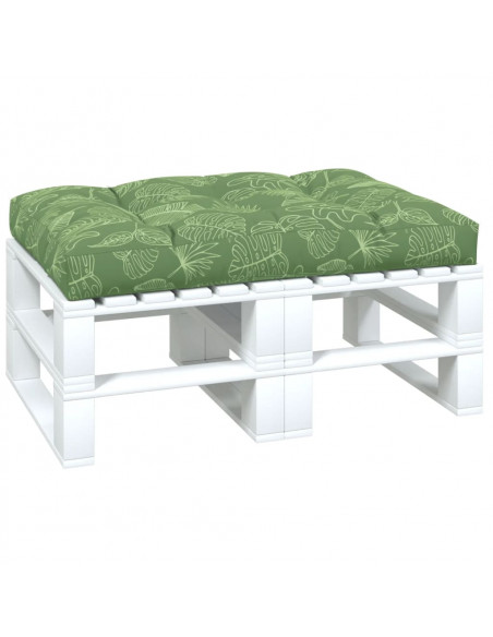 Cuscino per Pallet con Motivo a Foglie 120x80x12 cm in Tessuto