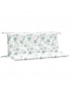 Cuscini Panca Giardino 2 pz Motivo a Foglie 120x50x7 cm Tessuto 2