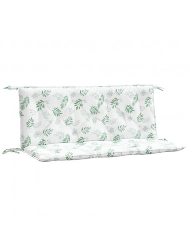 Cuscini Panca Giardino 2 pz Motivo a Foglie 120x50x7 cm Tessuto