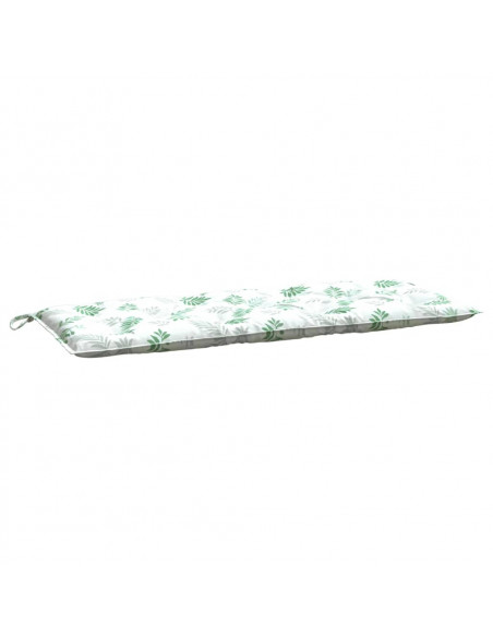 Cuscini Panca Giardino 2 pz Motivo a Foglie 120x50x7 cm Tessuto